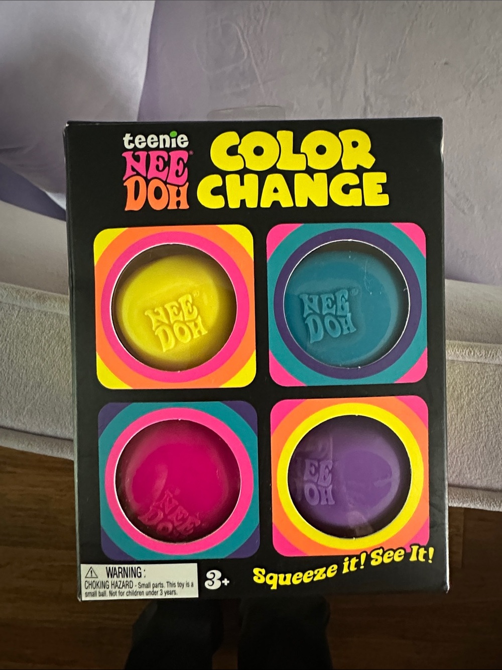teenie NEE DOH Color Change Sensory Pack - Yellow, Teal, Pink, Purple
